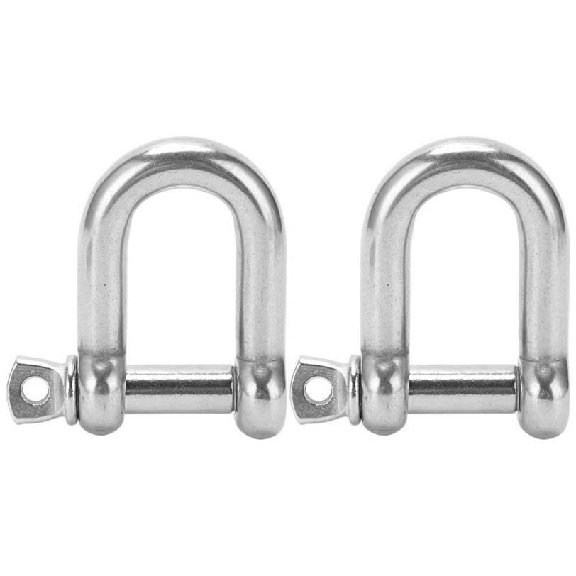 2pcs M14 Screw Pin Anchor Shackle 304 Stainless Steel Heavy Duty D‑Shape