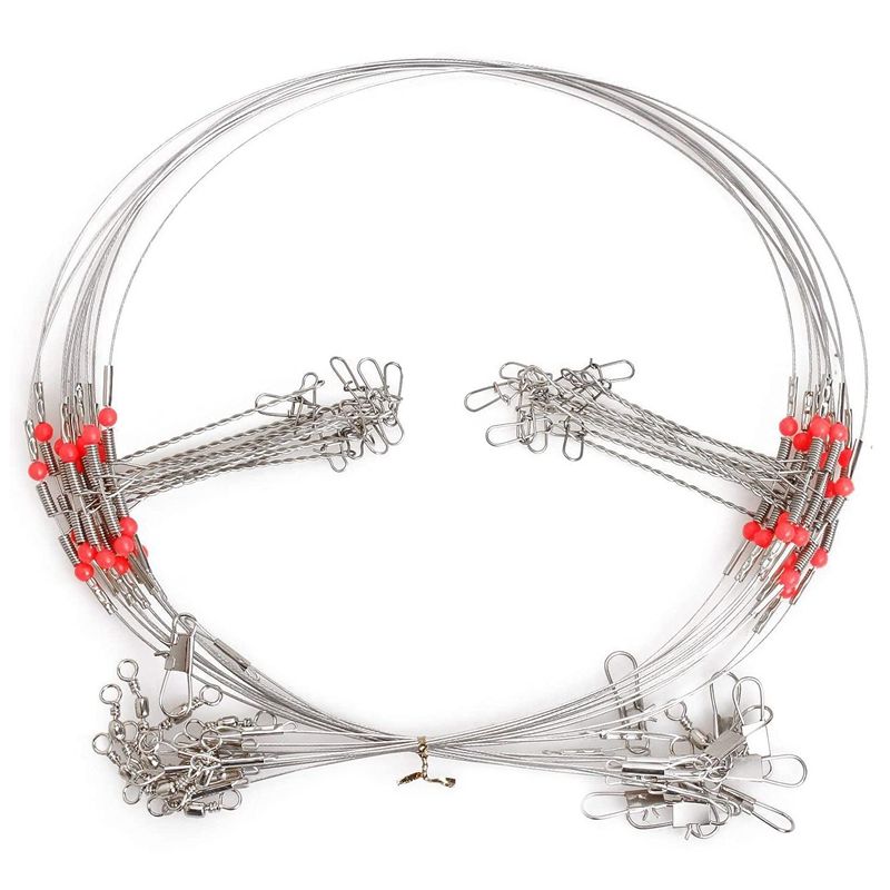 10Pcs High Carbon Steel Wire Trace Leader Rig Fishing Hooks Wire Rigs Finder Saltwater