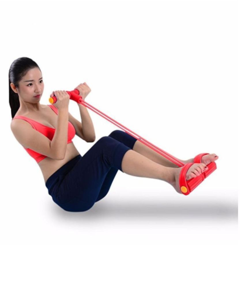 Pull Reducer & Plastic and Rubber Pull Rope Exerciser Body Trimmer Pull Reducer Pull String - Body Building Training, Rubber Pull Rope Exerciser with 4 in 1 Rope