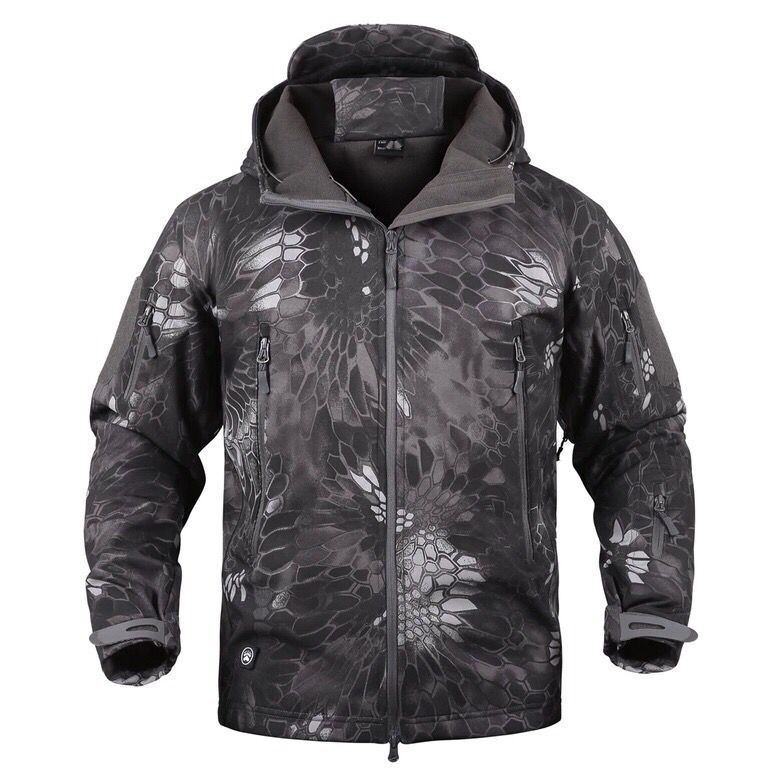 Mens Tactical Jacket Hiking Jackets Shark Skin Soft Shell Clothes Windbreaker Flight Pilot Hood Military Fleece Field Jacket