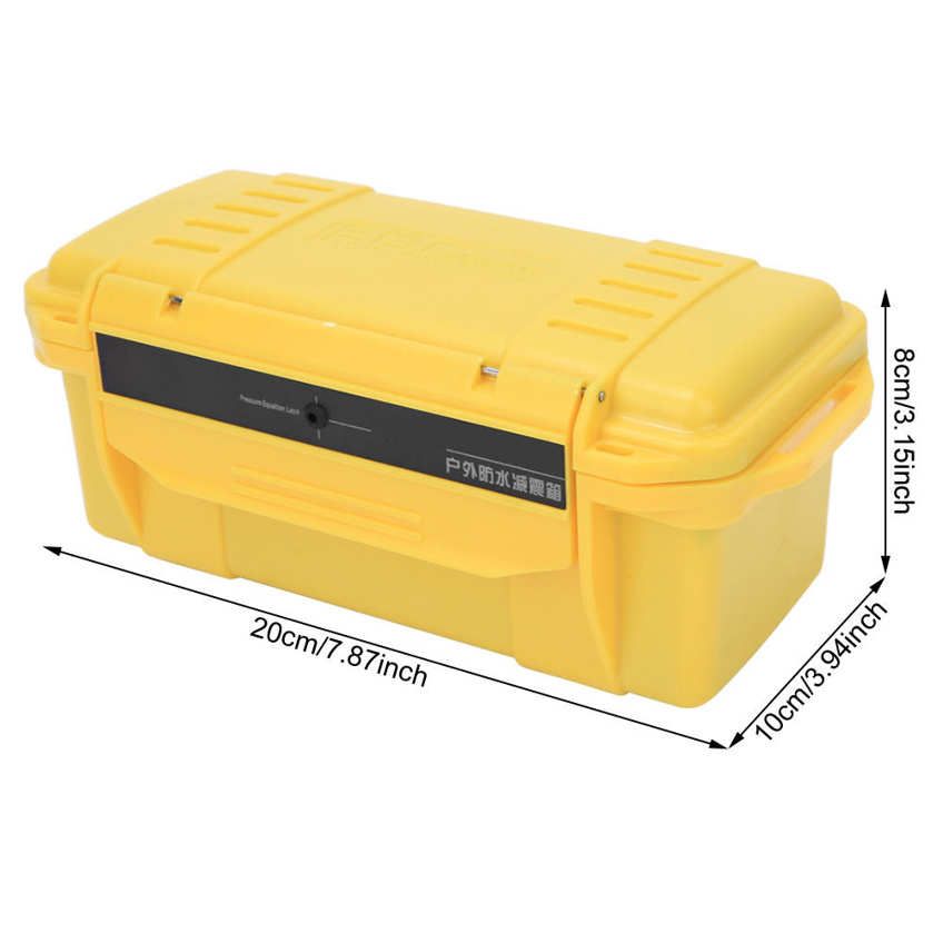 Waterproof Tool Storage Case ABS Strengthen Hard Plastic Yellow Outdoor Shockproof Box with Buffer Cushion
