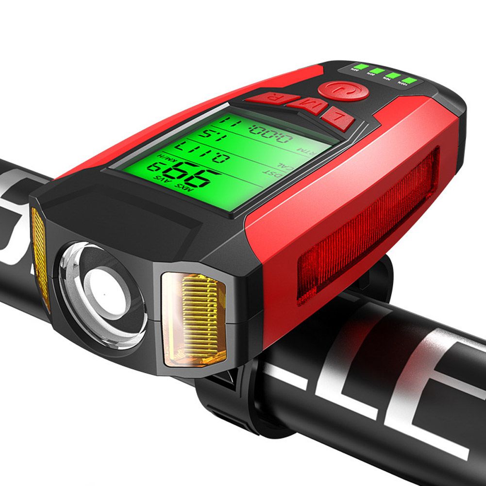 Yfashion ycle Front Rear Light Rechargeable Bike Light Set Multifunction ycle Computer With Lights LED Headlight USB Rear aillight