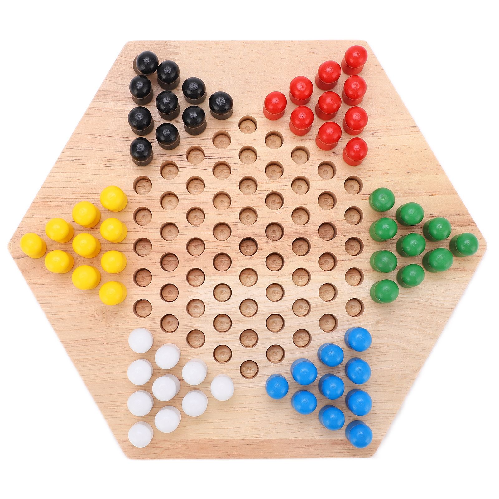 Chinese Checkers Wooden Colorful Board Game Toys Set for Family