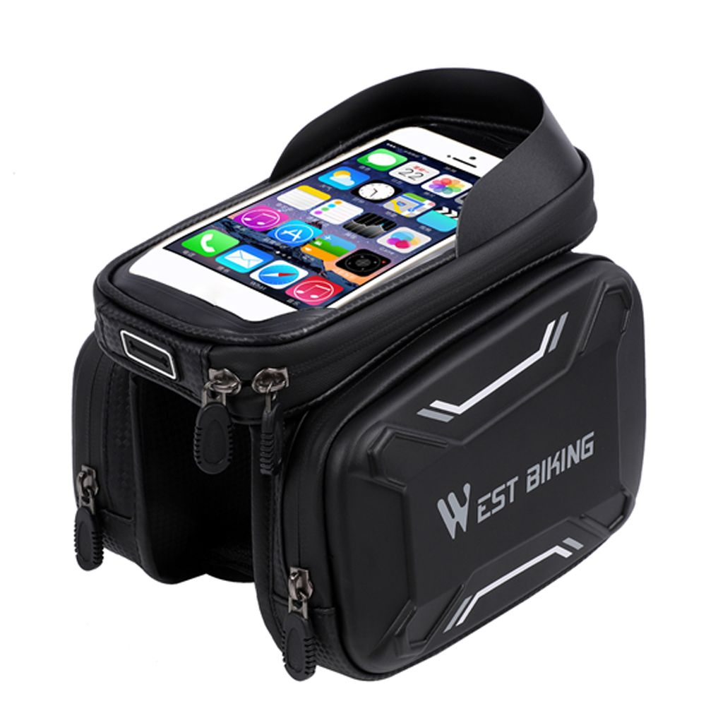 WEST BIKING Bicycle Bags Front Frame Fine-quality MTB Bike Bag Cycling Accessories Waterproof Screen Touched TopTube Phone Bag 180*100*300mm