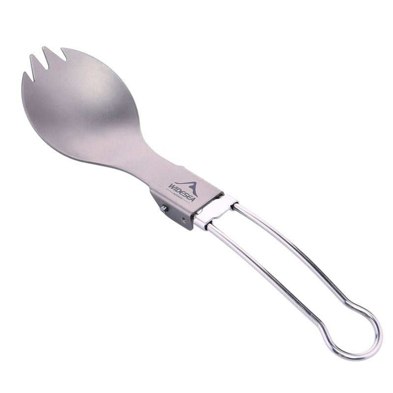 WIDESEA Camping Tableware Folding Titanium Spoon Picnic Cutlery Tourist Outdoor Cookware Hiking Trekking
