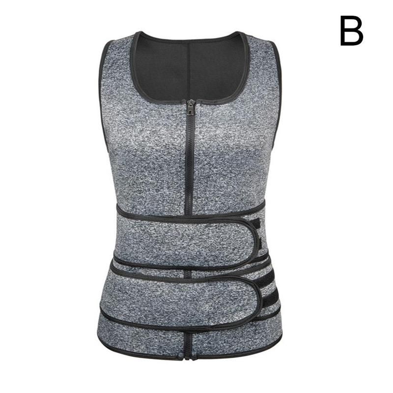 Men Body Shaper Sauna Vest Waist Trainer Double Belt Sweat Shirt Corset Top Abdomen Slimming Shapewear Fat Burn Fitness Tops