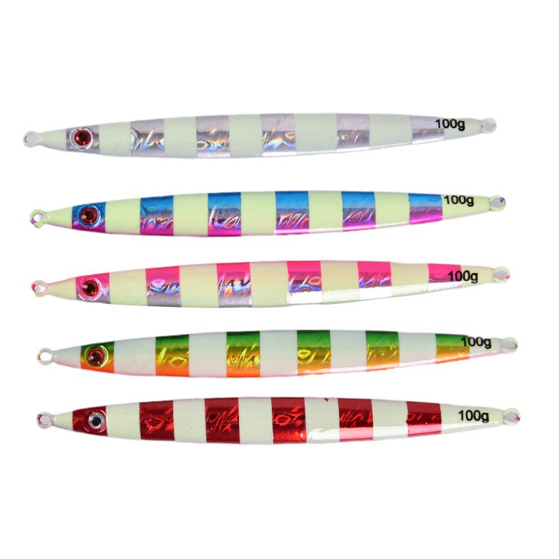 OIMG Beauty Luminous Casting Lead Fishing Lure 100G Saltwater Jig Metal Deep Sea Bassbait