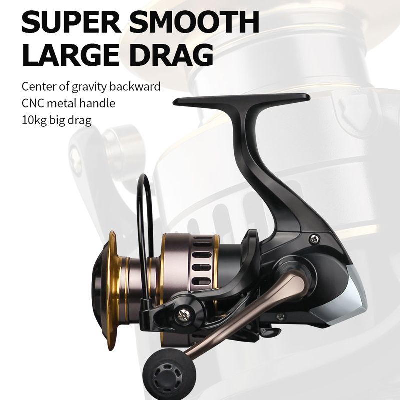 OIMG In Stockfishing Reel He7000 10Kg 5.2:1 High Speed Metal Spool Spinning Reel Fishing Spot Delivery