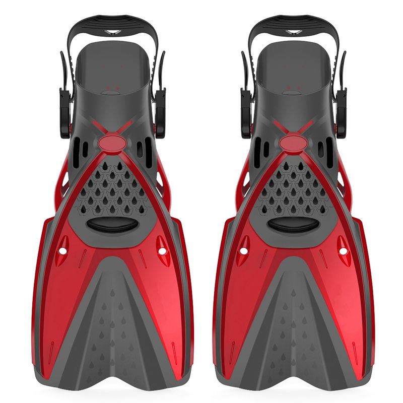 Scuba Diving Boots Silicone Water Swim Fins Adult Deep Diving Frog Shoes Flippers Snorkeling Supplies Red S/M