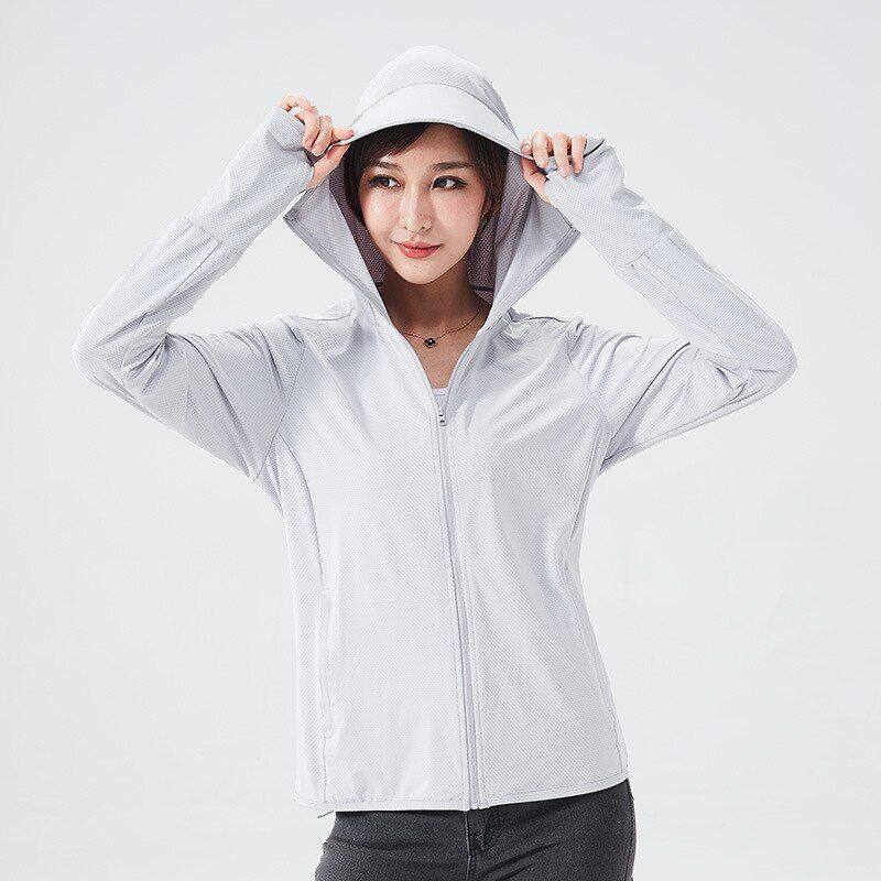 Knitted Sun-Proof Clothing Men's Face Covering with Hat Brim Viscose Fiber Sun-Protective Clothing Summer Loose Coat