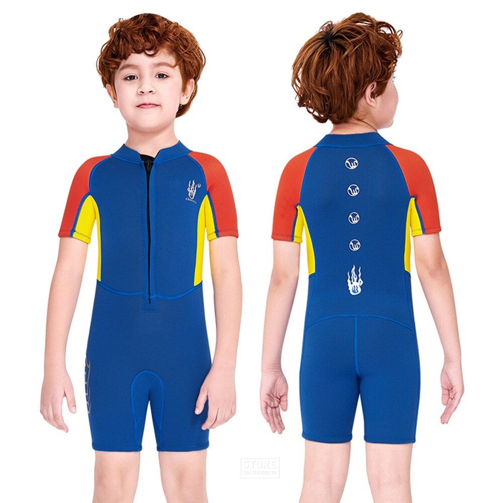 Neoprene 2.5MM Boy Wetsuit Children Rash Guards Surf Swimming Windsurf Kitesurf Kids Clothes Scuba Diving Bathing Suit Swimsuit