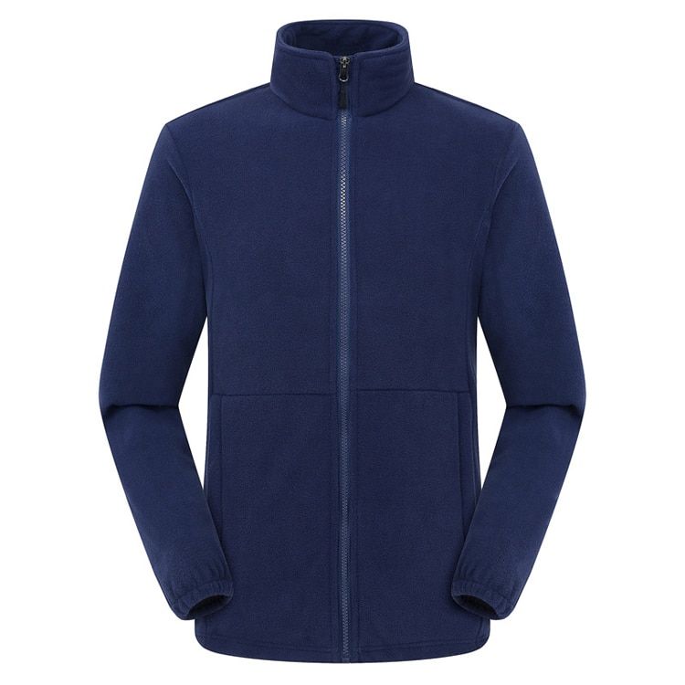 Men's Fleece Jacket Winter Thermal Warm Solid Color for Hiking Camping Fishing Windpoof Year Fashion Coat Stand Collar