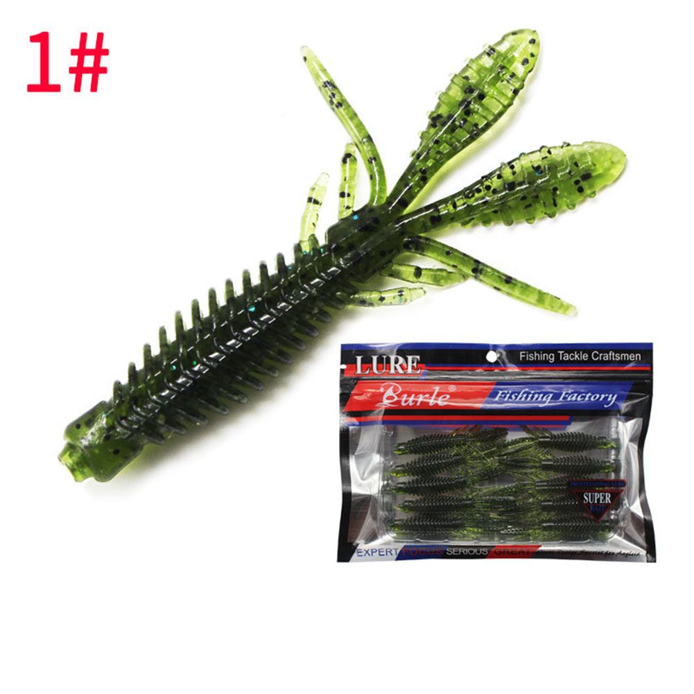 Yfashion 10pcs Fishing Lures 1.8g 6.5cm Salty Fishy Fishing Lure Shrimp ype Soft Worm Bionic Bait For Sea Fishing