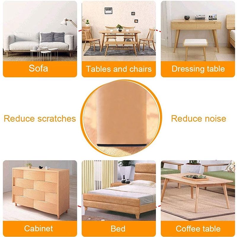 16Pc Furniture Glides Rectangle Furniture Sliders 25mm x 100mm Self Adhesive Furniture Moving Sliders