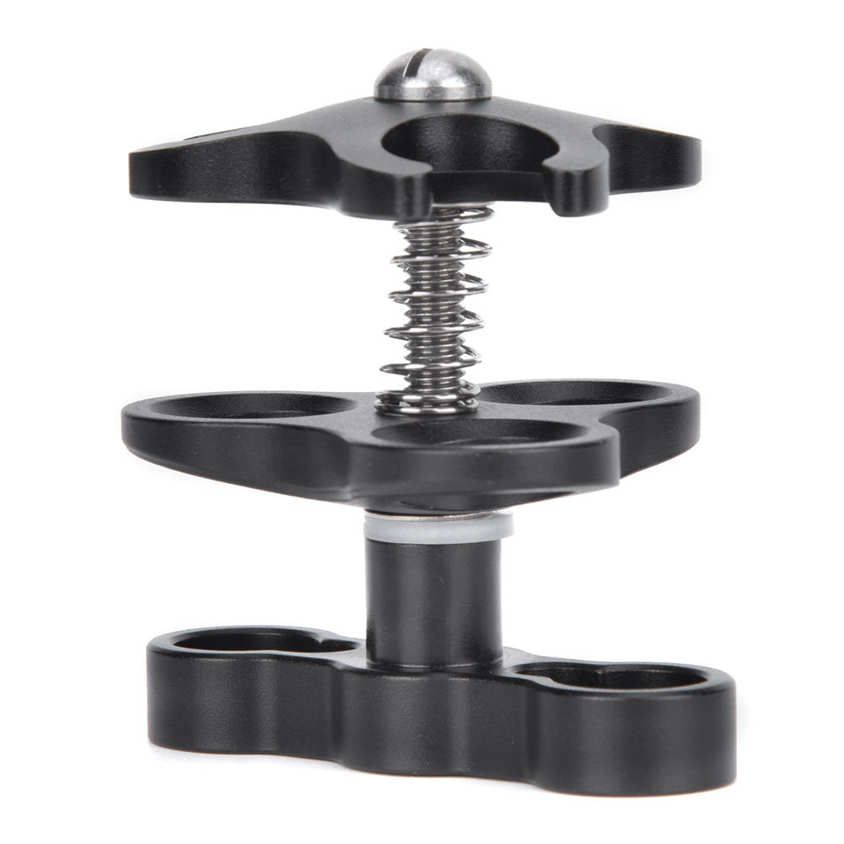 Diving Triple Ball Clamp Aluminium Alloy Black Outdoor Camera Arm Clip Accessory