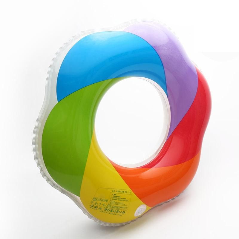 New Inflatable Rainbow Pool Ring Swimming Windmill Float Summer Party Beach Toy