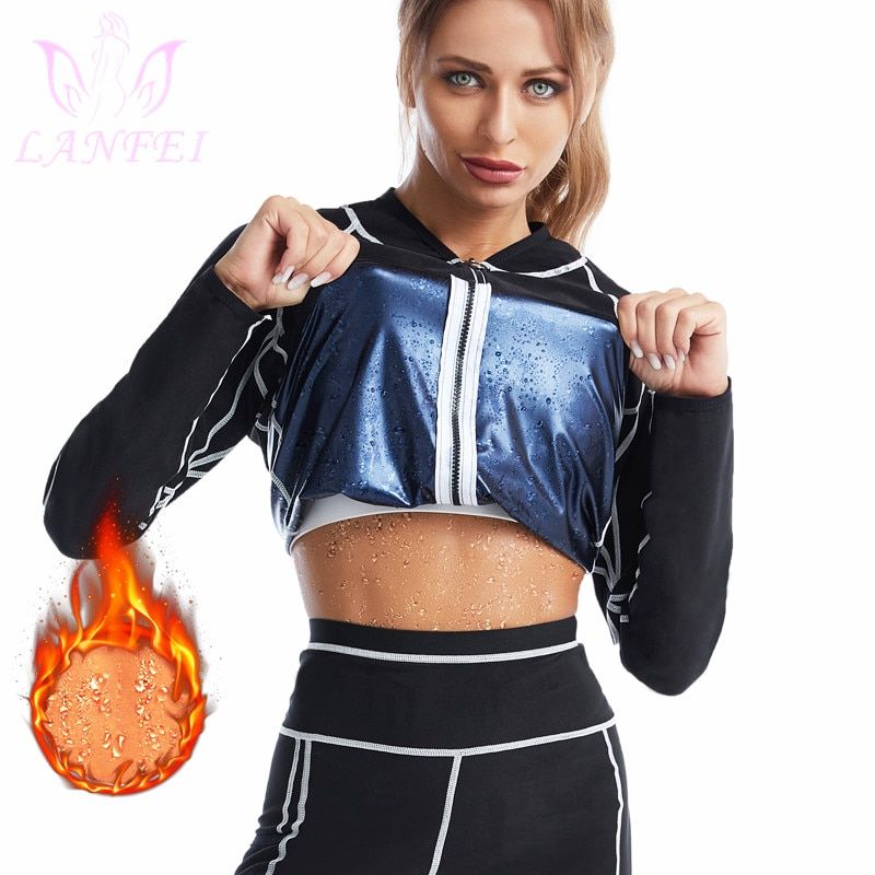 Women Sauna Sweat Shirt Neoprene Compression Body Shaper Weight Loss Workout Tank Tops Waist Trainer Slimming Long Shirt