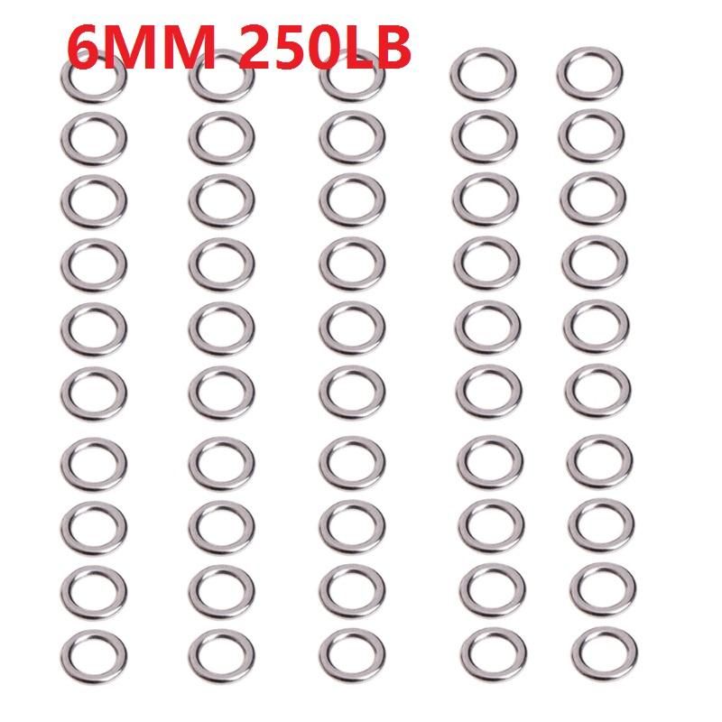 50Pcs Fishing Solid Stainless Steel Snap Split Ring Lure Tackle Connector New - intl