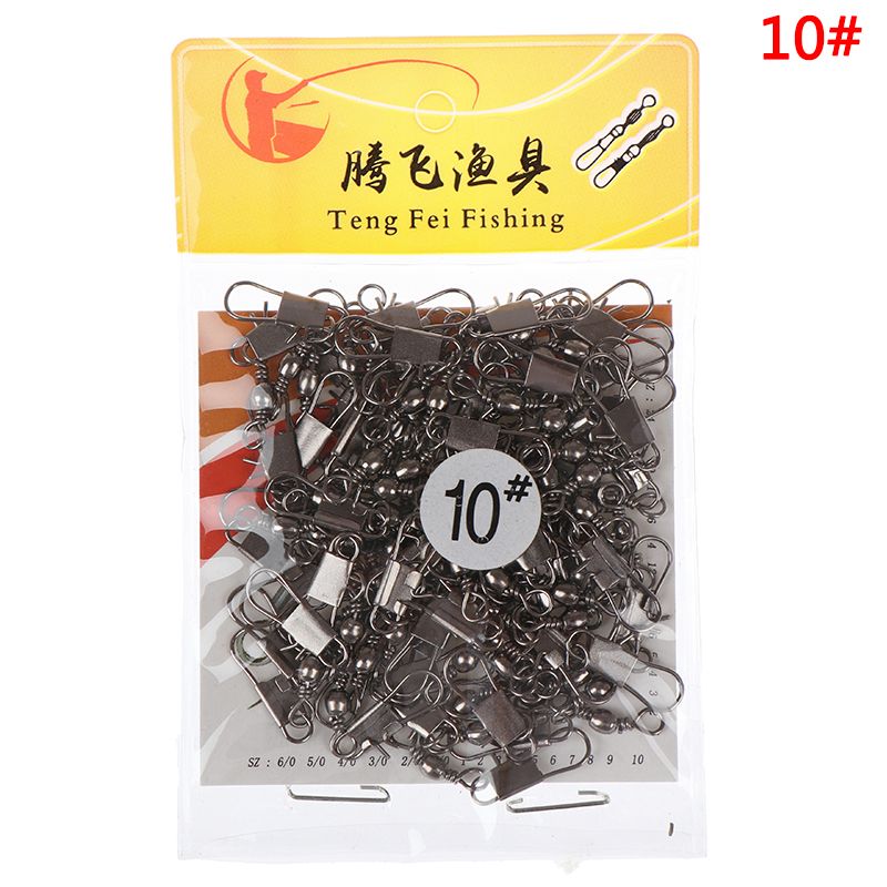 Barrel swivels rings fishing line connector with interlock fishing lure