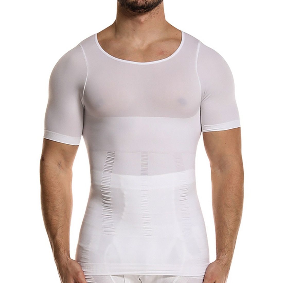 Men Shapewear Hook Eye Closure Adjustable Tummy Control Vest Waist Trainer Slimming Abdomen Tank Top Breathable Mesh Body Shaper