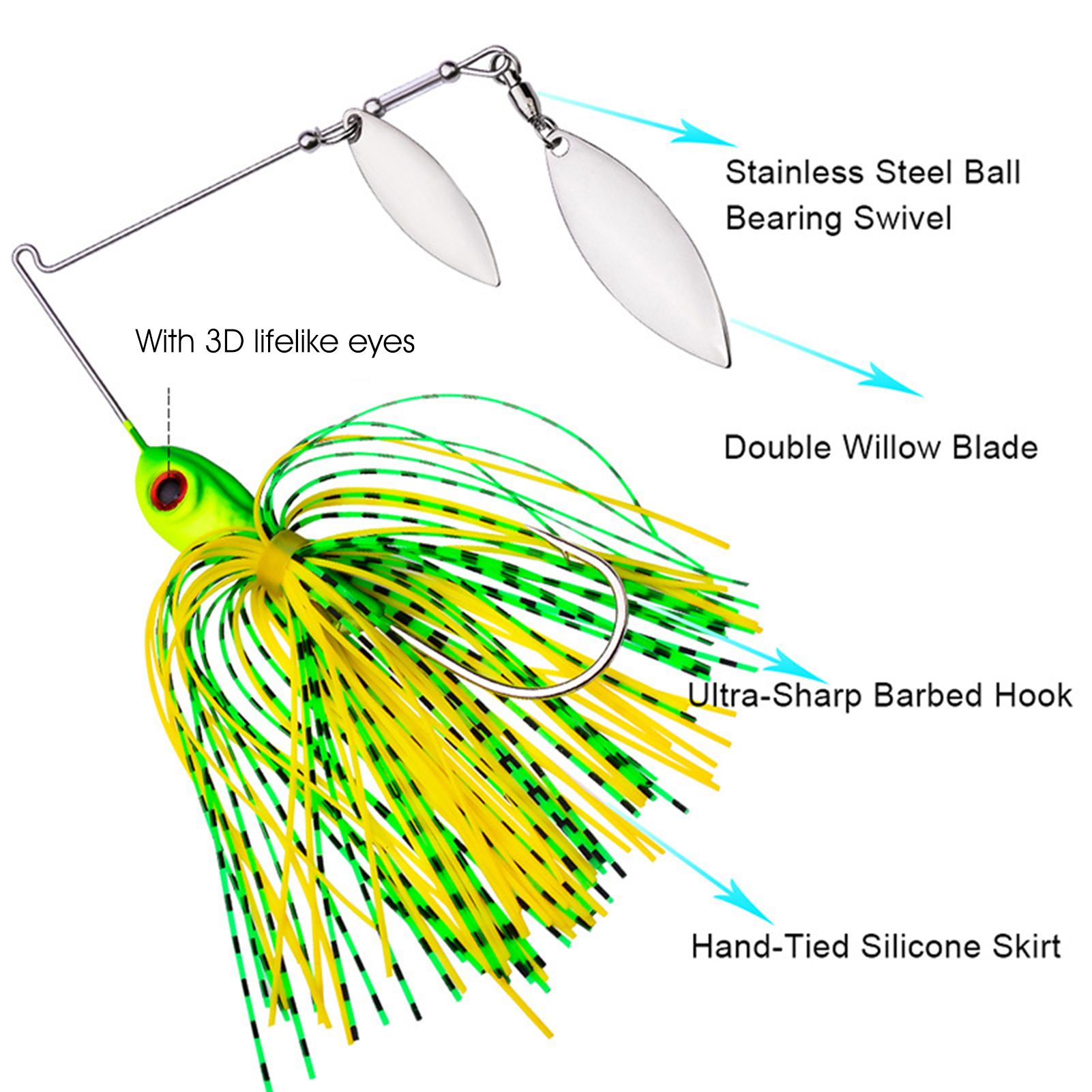 Fishing Lure Bait Sharp Hook Useful Fishing Spinnerbait Lure