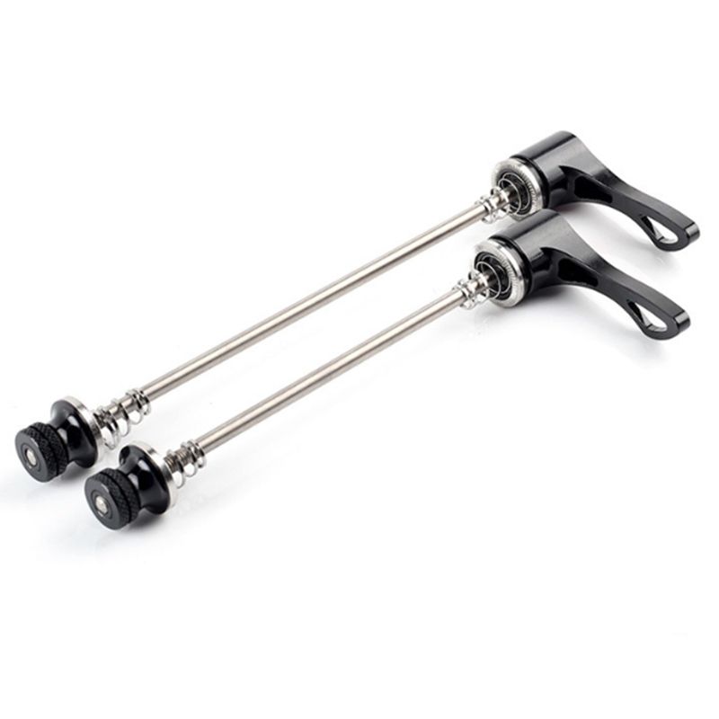 2Pair Bicycle Skewer Bike Wheel Hub Quick Release Cycling Thru Axle Wheels for Road Bikes Black