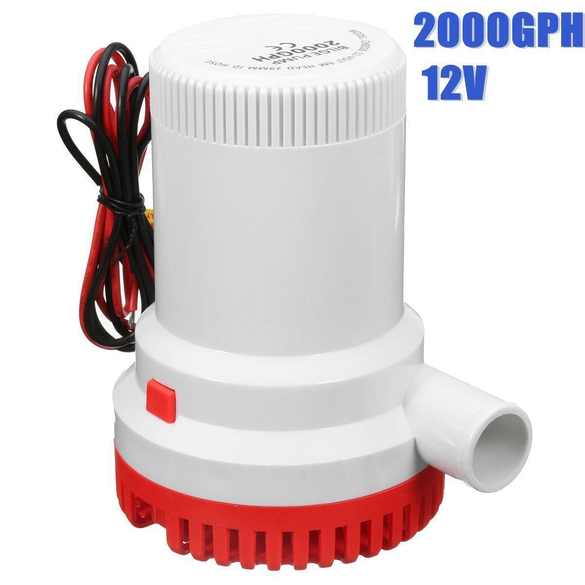 2000GPH 12V Marine Submersible Bilge Water Pump Auto For Caravan Campervan Boat