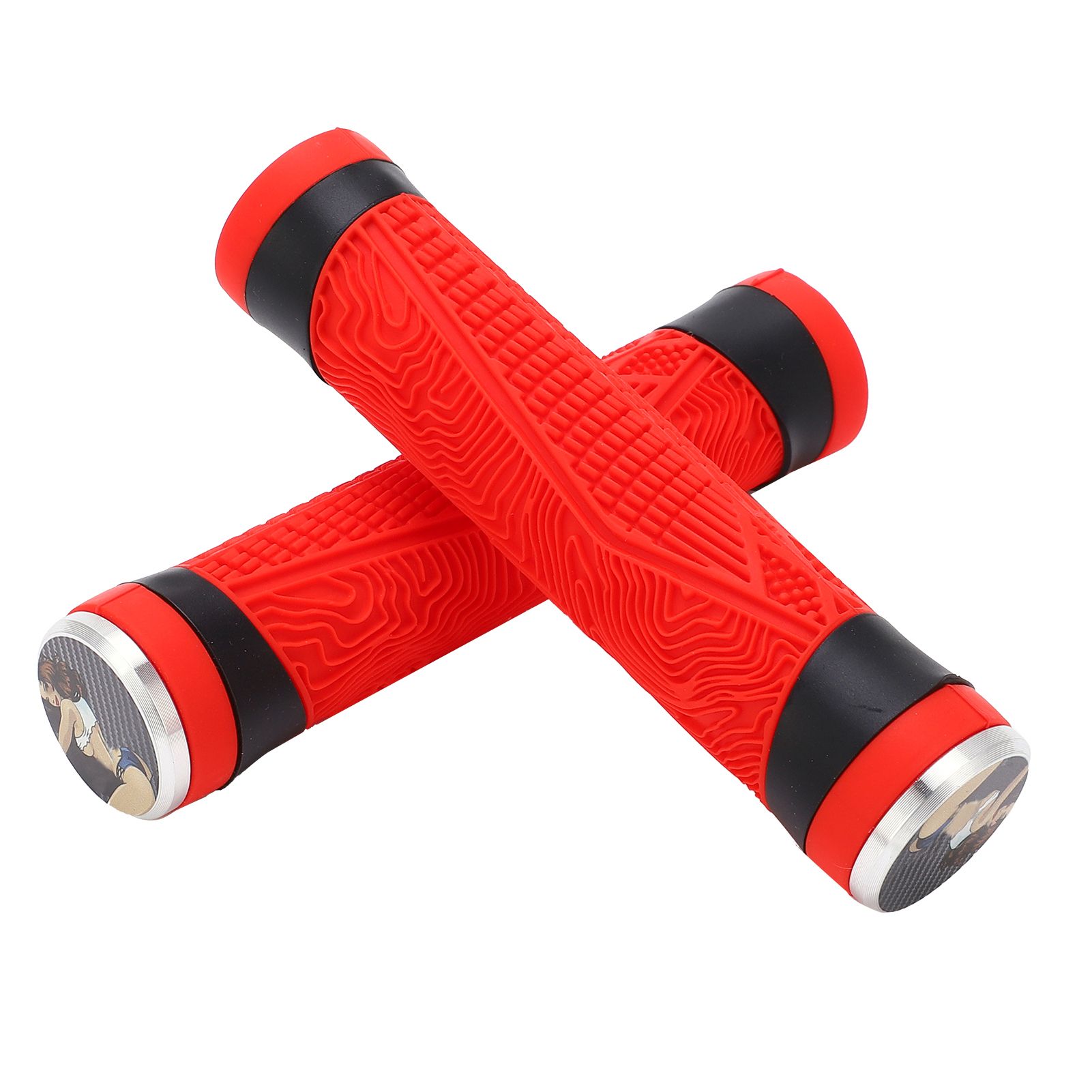 Handle Grips Mountain Bike Handlebar Cover Gecko Pattern Universal Silicone Non‑Slip