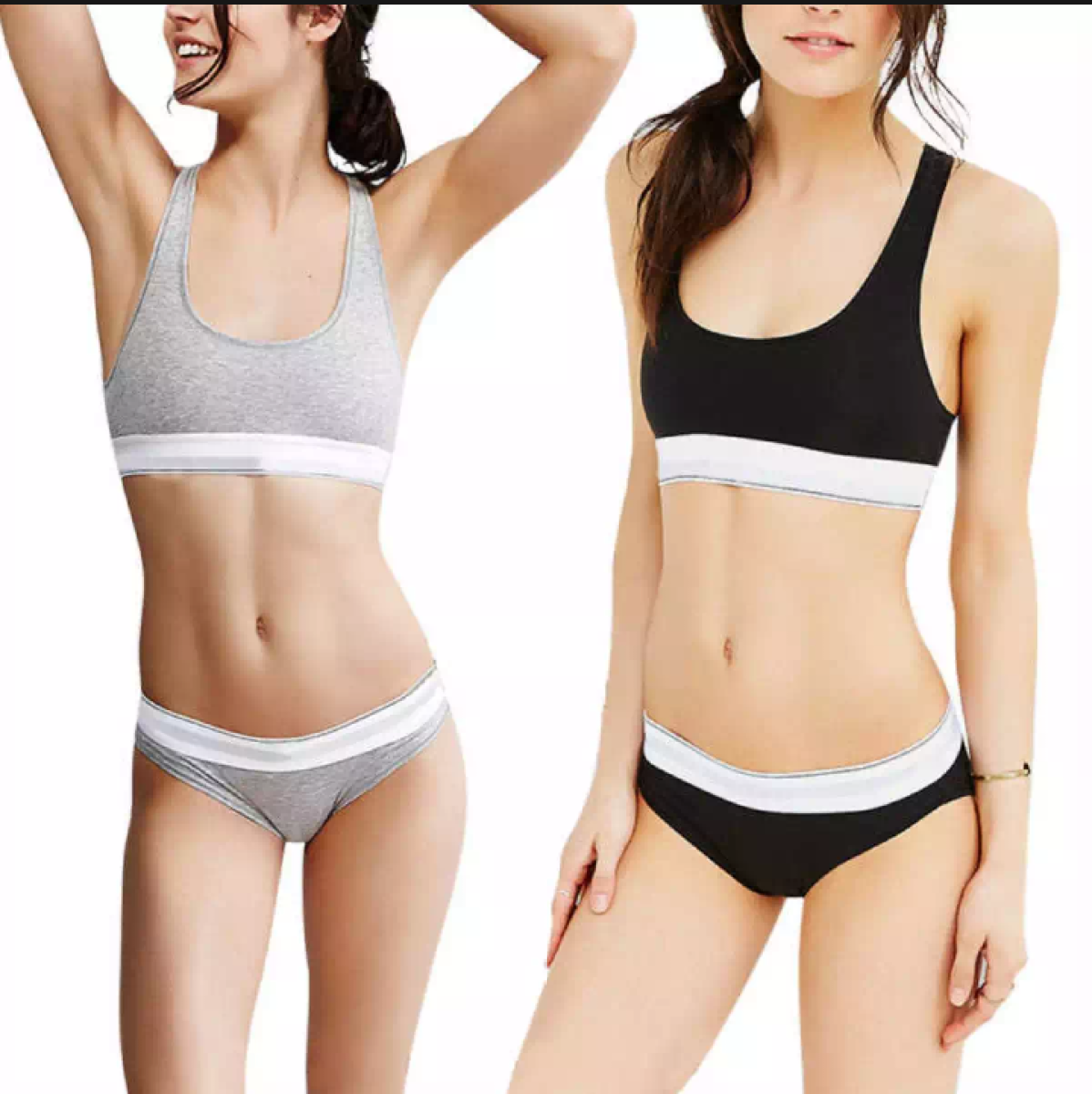 Cotton Sports Bra & panty Set colour Grey