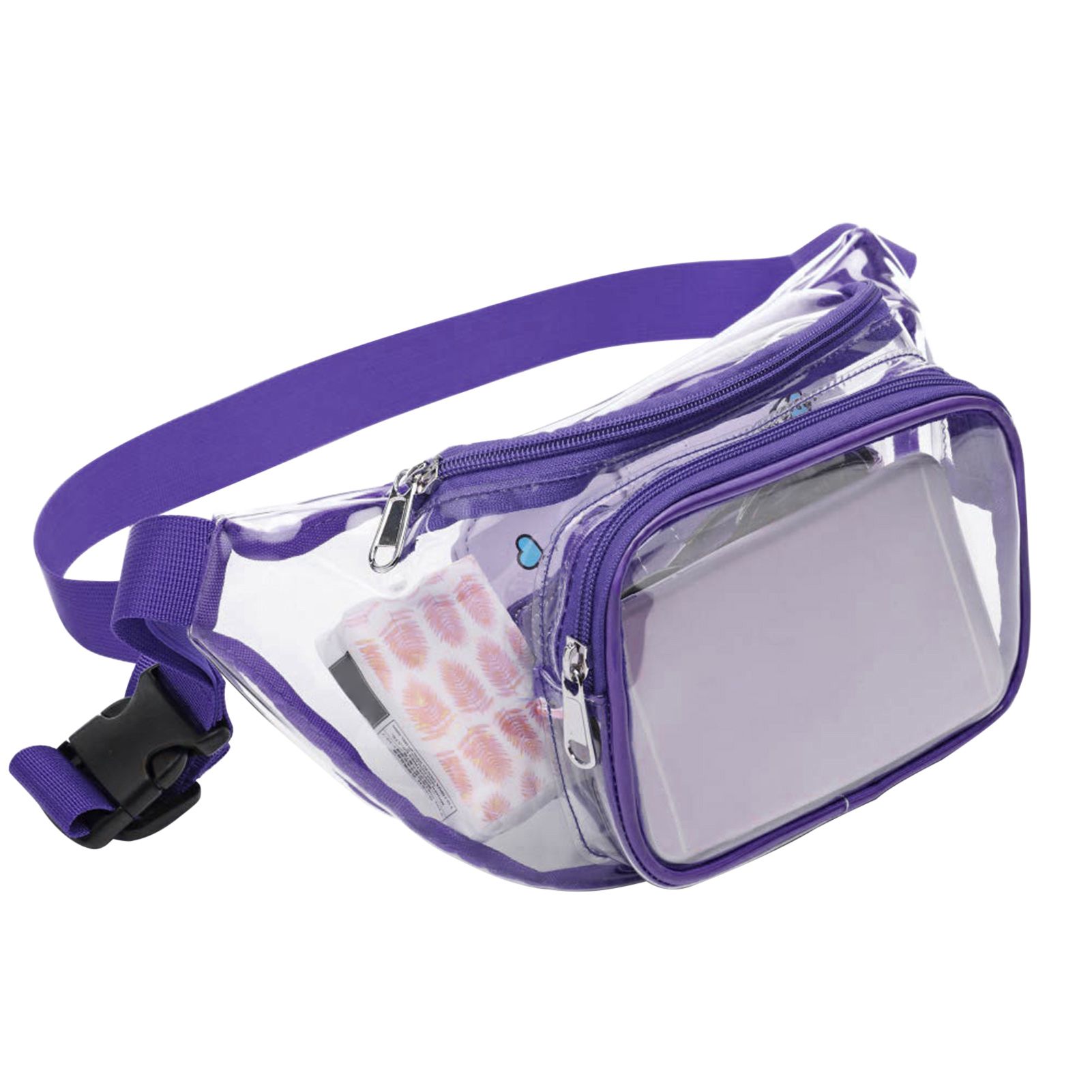 Clear Fanny Pack Adjustable Buckle Roomy Elastic Belt Clear Belt Bag