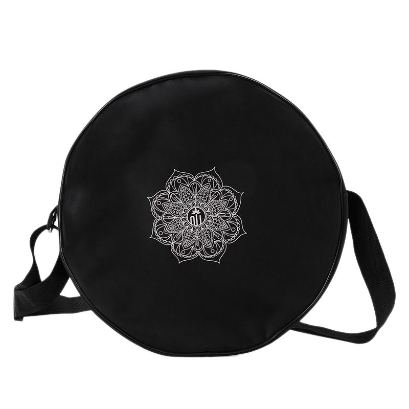 Yoga Wheel Bag Nylon Black Mandala Flower 36x14cm Yoga Circle Bag for Yoga Wheel Large Capacity