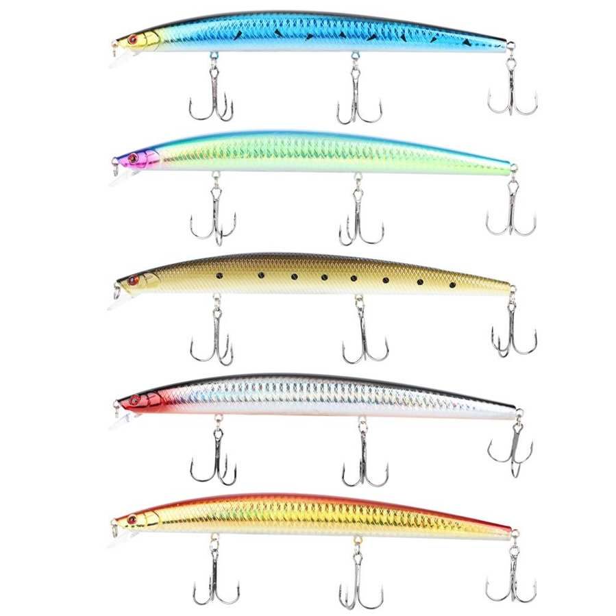 Fishing Baits 5 pcs 18cm/23.5g Long Swimbait Artificial Lures Hard with Hooks Fish Tackle Accessories