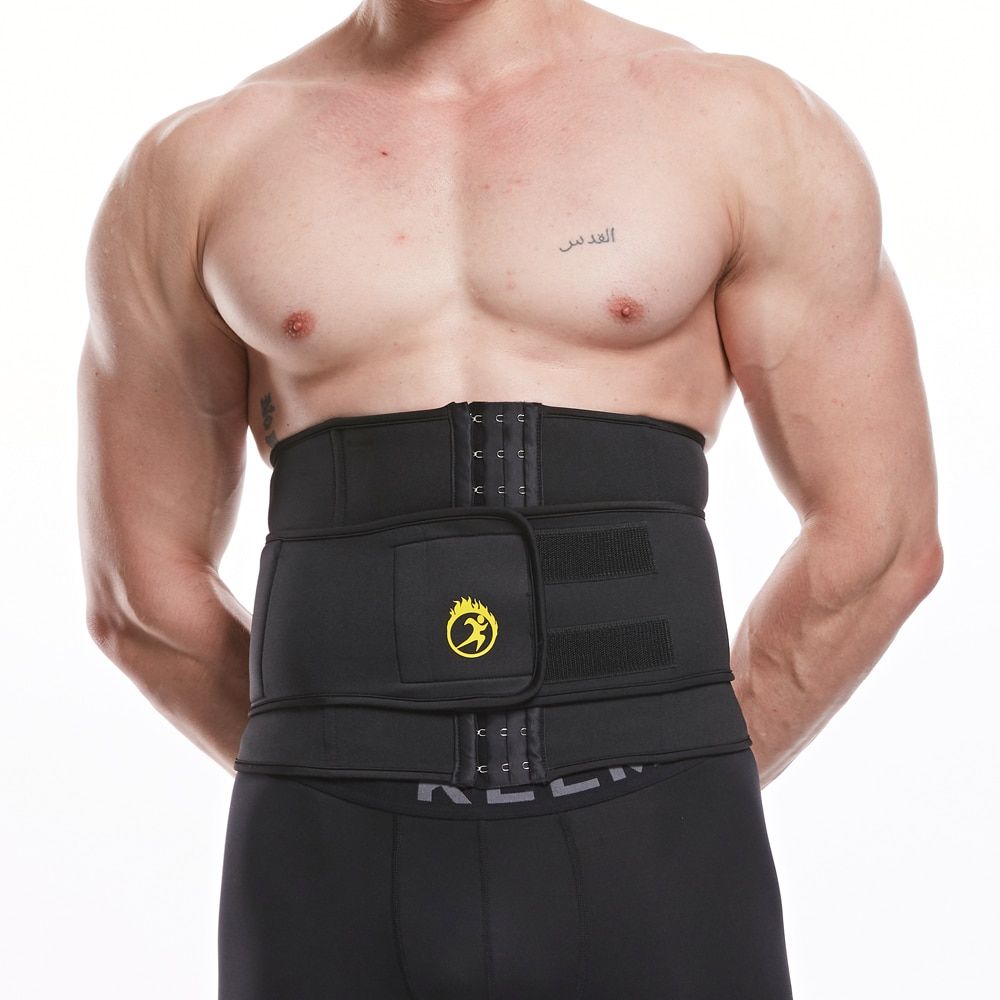 Men's Fitness Belt Sauna Sweat Waist Trainer Body Shaper Corset Belly Trimmer Wrap Slimming Strap Fat Burner Shaperwear
