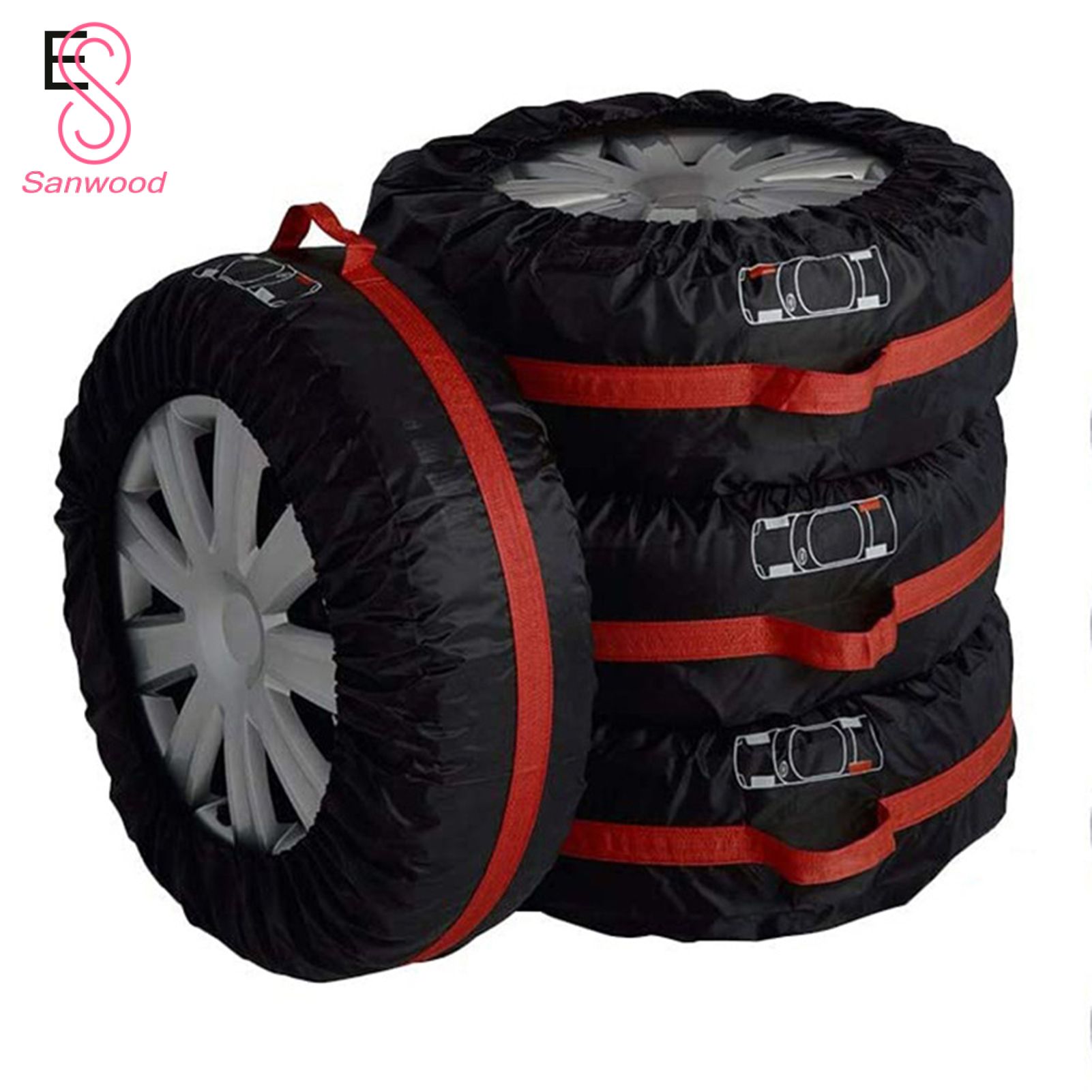 Car Tyre Cover Easy Install Good Toughness Tyre Cover Gaskets