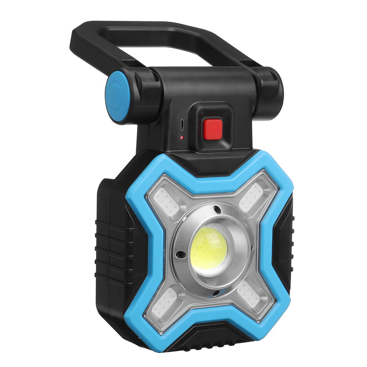 Useful Red+White COB LED Floodlight USB Charging Solar Powered Spot Work Lamp Outdoor
