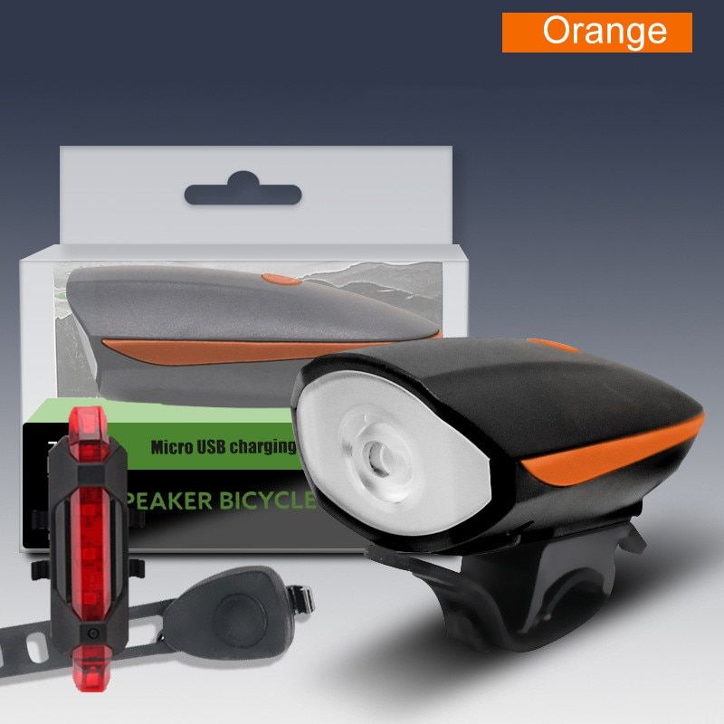 120DB Bike Bell USB Rechargeable Light T6 Multifunction Bike Horn Light Front Bicycle Waterproof Lamp Cycling Bell Bicycle Light-