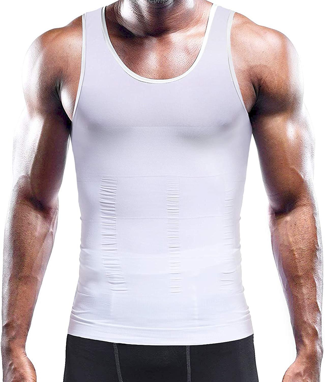 Men Compression Shirt Tummy Control Tight Vest Slimming Body Shaper Workout Hide Chest Undershirt Waist Trainer