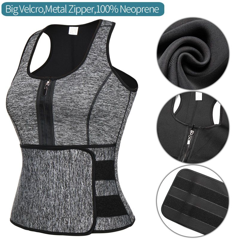 Men Fitness Sauna Vest Body Shaper Abdomen Reducing Shapewear Sweat Corset Top Shirt Waist Trainer Slimming Belt Fat Burning