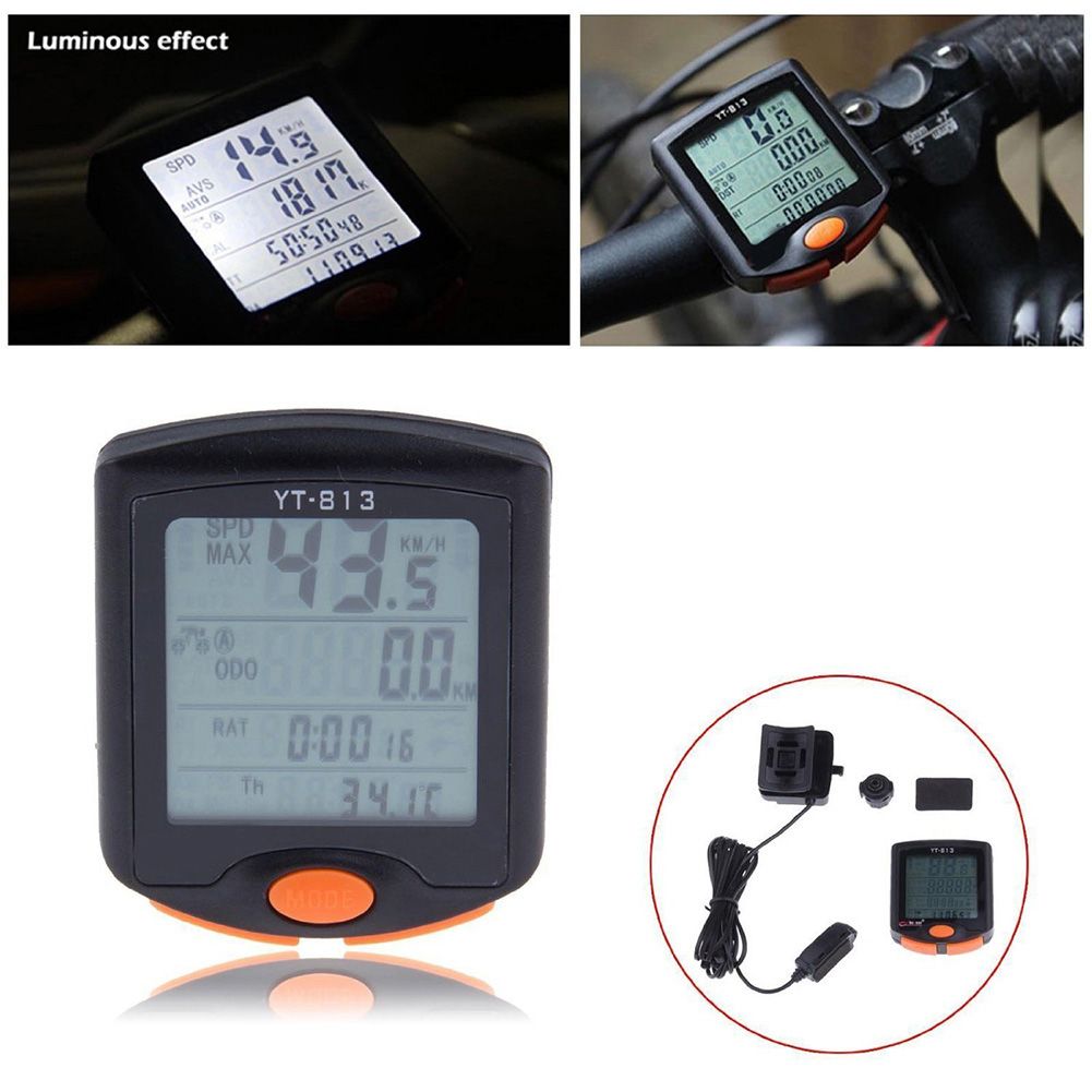 YT-813 Wired Bike Speed Meter Digital Luminous Bicycle Computer Speedometer