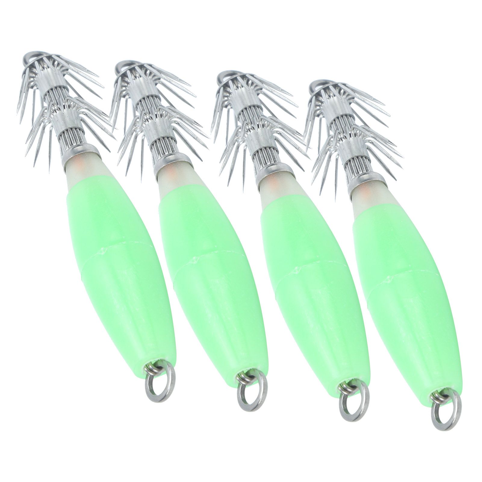 Squid Hook Jigs Stainless Steel Fluorescent Double Wire Fishing