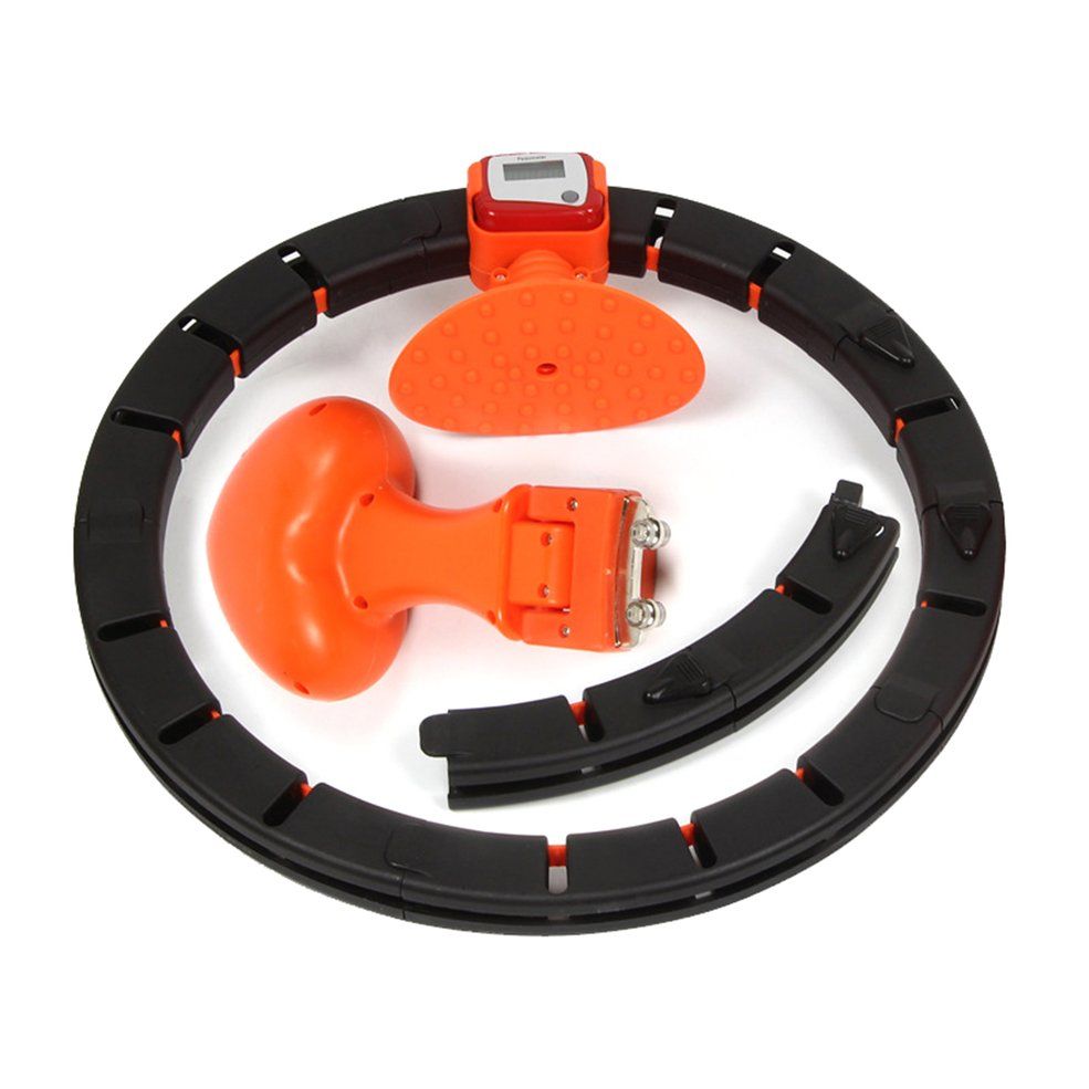 Removable Count Hoop Smart Hoop Thin Waist Weight Loss Equipment Detachable  Adjustable Built-in Fitness Equipments-black orange