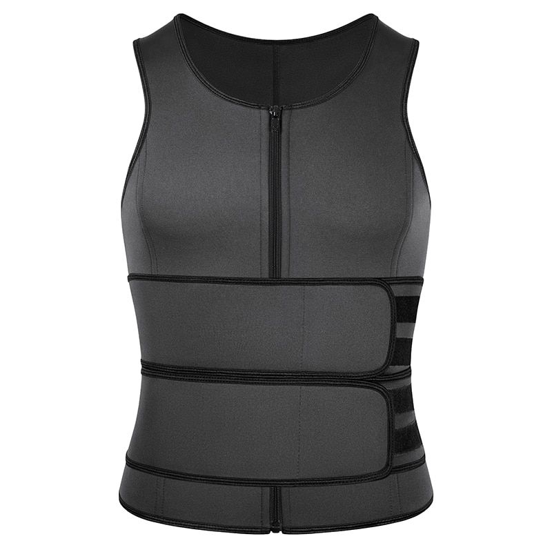 Neoprene Sweat Vest for Men Waist Trainer Vest Adjustable Workout Body Shaper with Double Zipper for Sauna Suit for Men