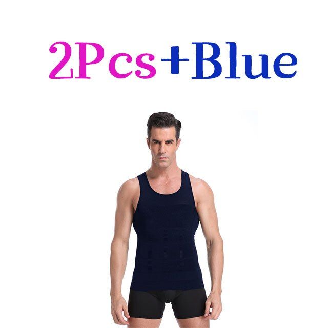 Mens Compression Shirts Body Shaper Slimming Elastic Slim Muscle Tank Shapewear Tight Skinny Tummy Waist Trainer Posture Shirt
