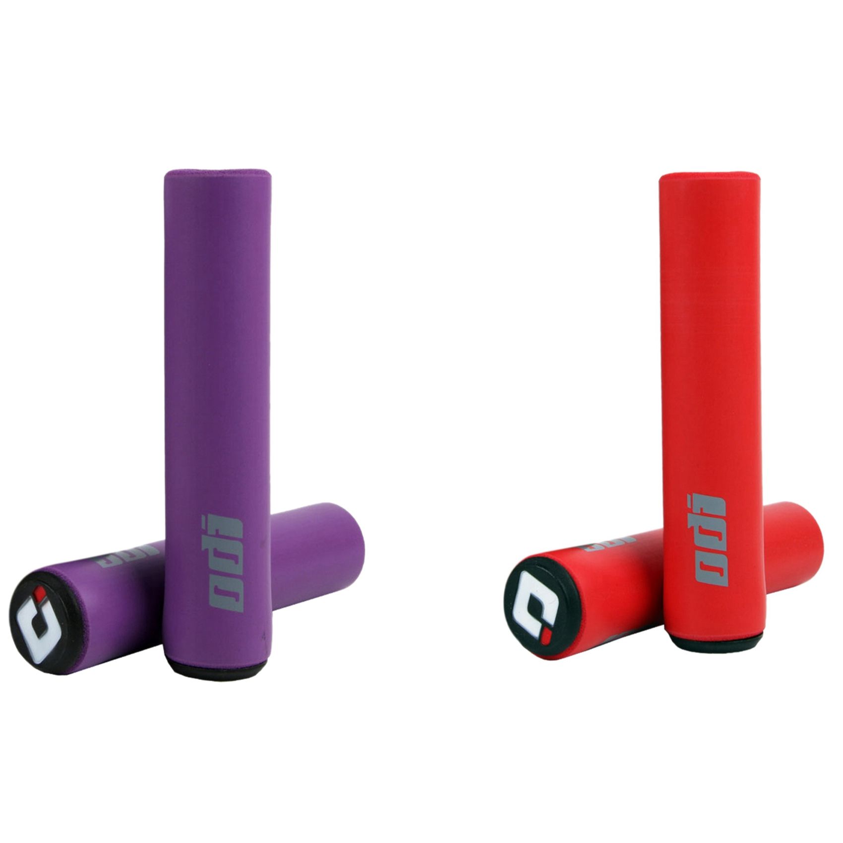 ODI 2Pair MTB Bicycle Grip Silicone Handlebar Grips Shock-Absorbing Soft Mountain Bicycle Grip Bike,Red & Purple