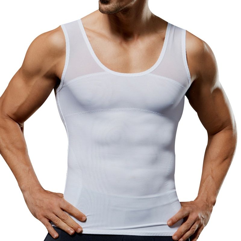 Men's Shapers Shirt Vest Slimming Underwear Body Shaper Tight Tank Top Waist Trainer Tummy Control Girdle Men Corset