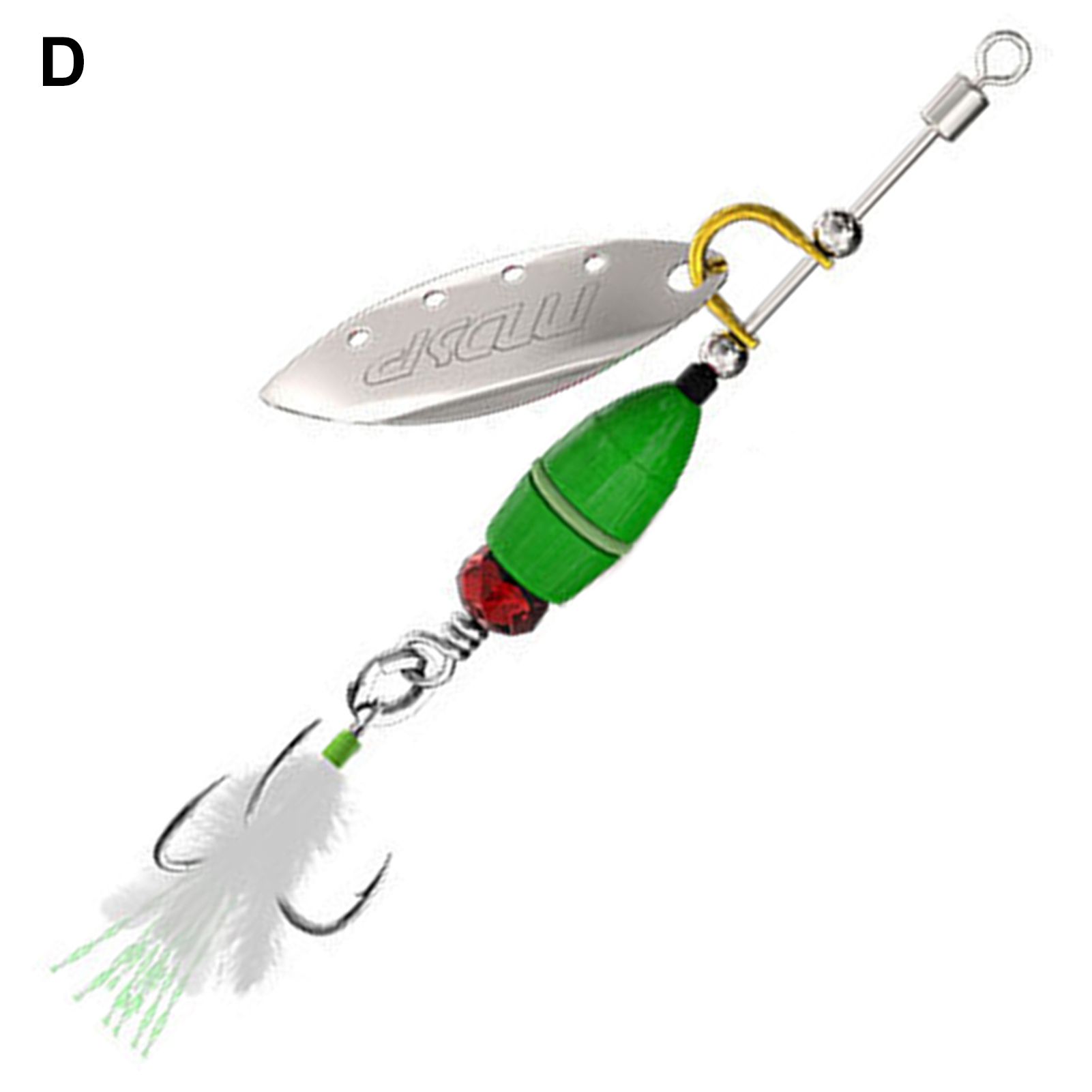 Fishing Lure Easy to Cast Hard Fish Spinnerbait with Feather Hook