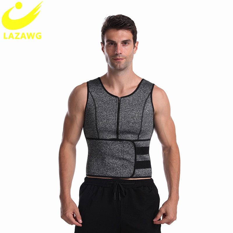Mens Neoprene Sauna Sweat Suits Body Shaper Vest Belt Corset Belly Slimming Shirt Underwear Belly Cinchers Waist Trainer