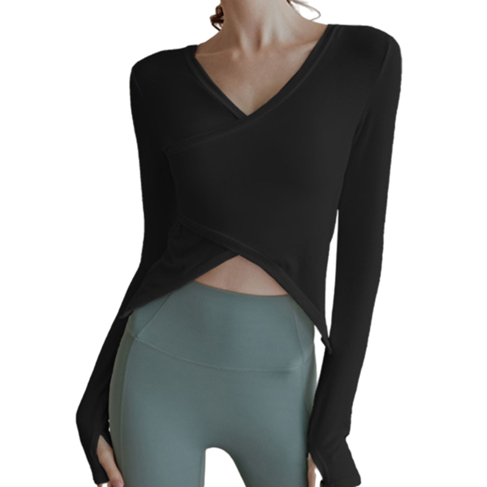 Yoga Crop Top V-neck Quick Drying Fitness Gym Top