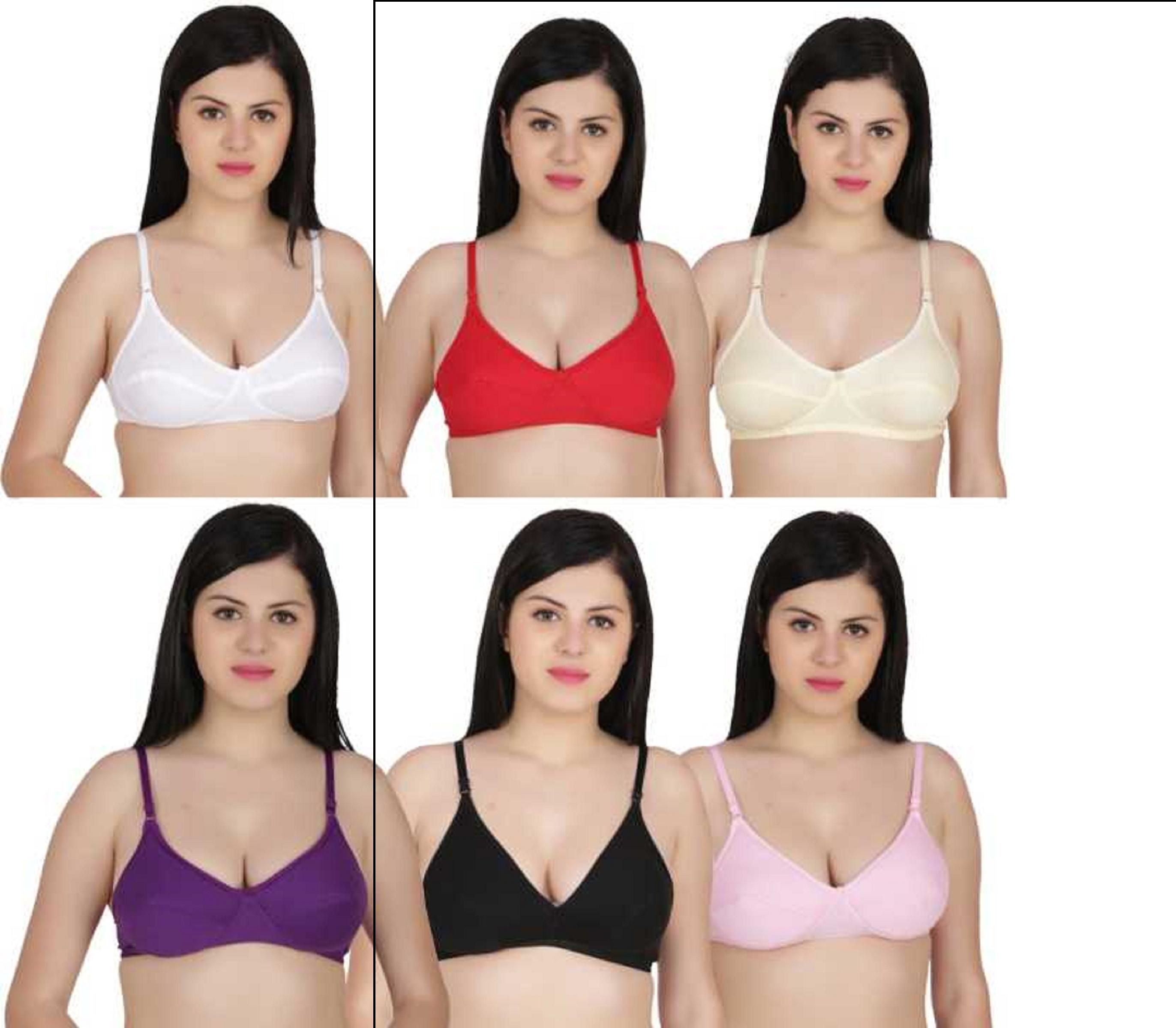 6 Pieces Combo Set Of Comfortable Air Bra - Multi Color