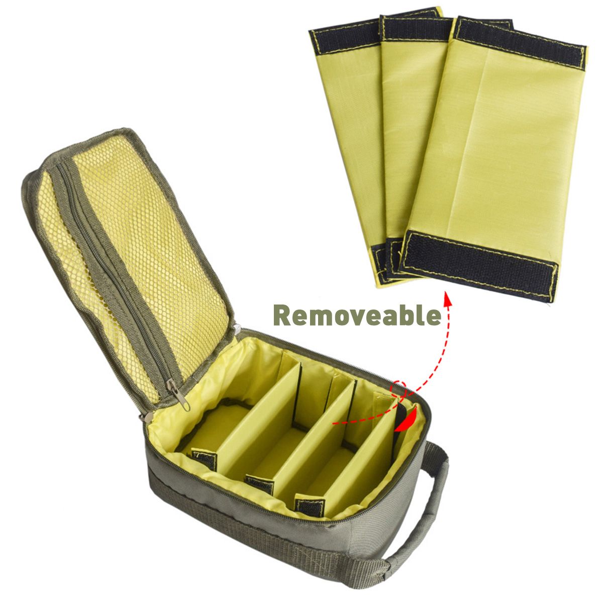 Practical Reel Storage Bag Portable Multifunctional Canvas Fishing Reel Bag 4-Layer 600D Oxford Cloth Handled Dual Zipper Outdoor Storage